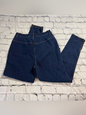 L.A. Blues Vintage Dark Wash High-Rise Bareback Mom Jeans Ankle Zip Size 16W